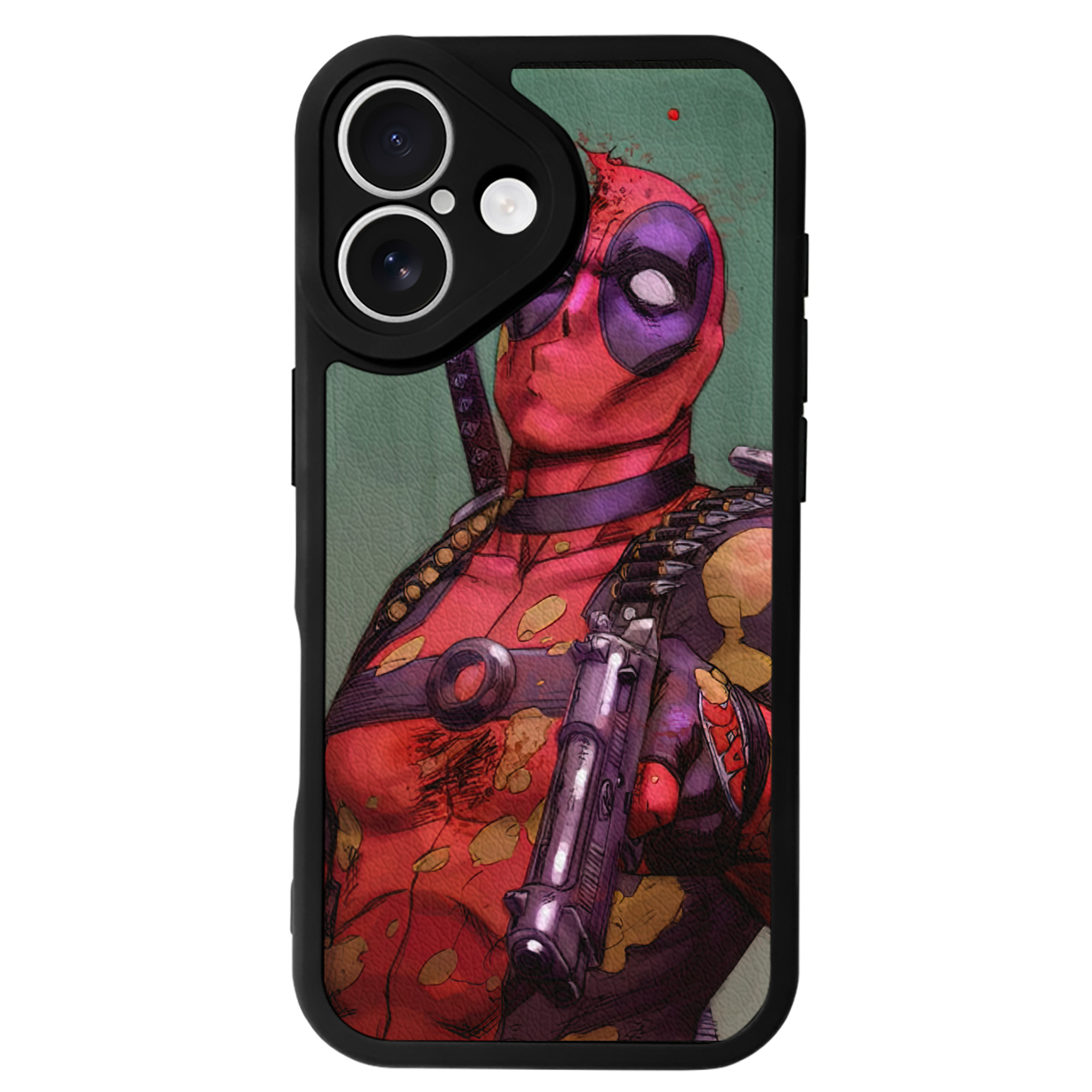 （画像用） Deadpool デッドプール 【iPhone 16シリーズ対応】シリコンスマホケース（レザー調） 材質：シリコン